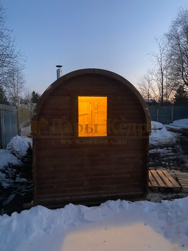 Баня-бочка буханка из кедра 3 метра