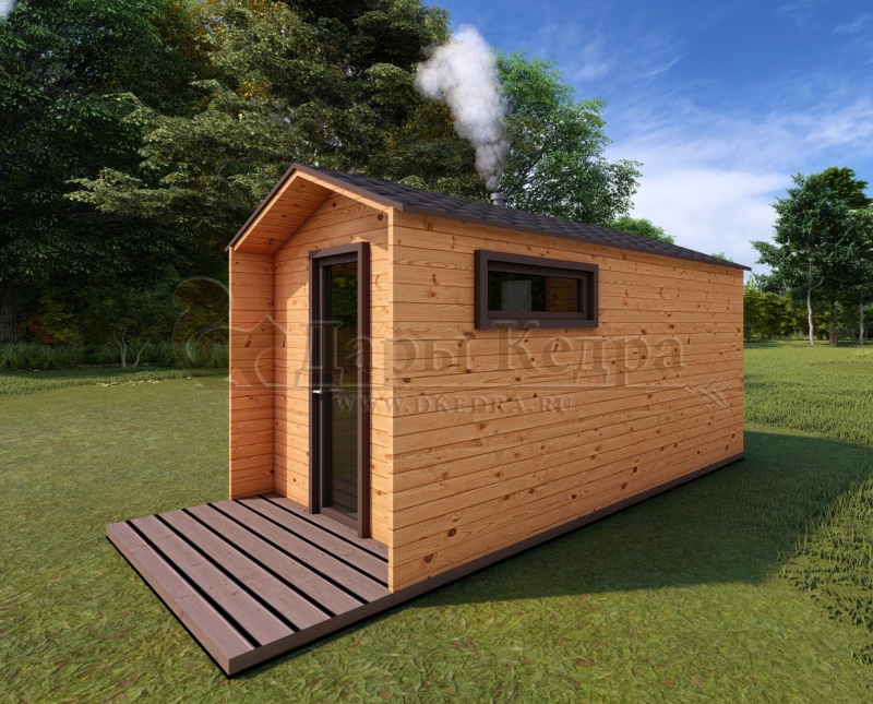 Каркасная баня Барн из кедра 4х2,2 м